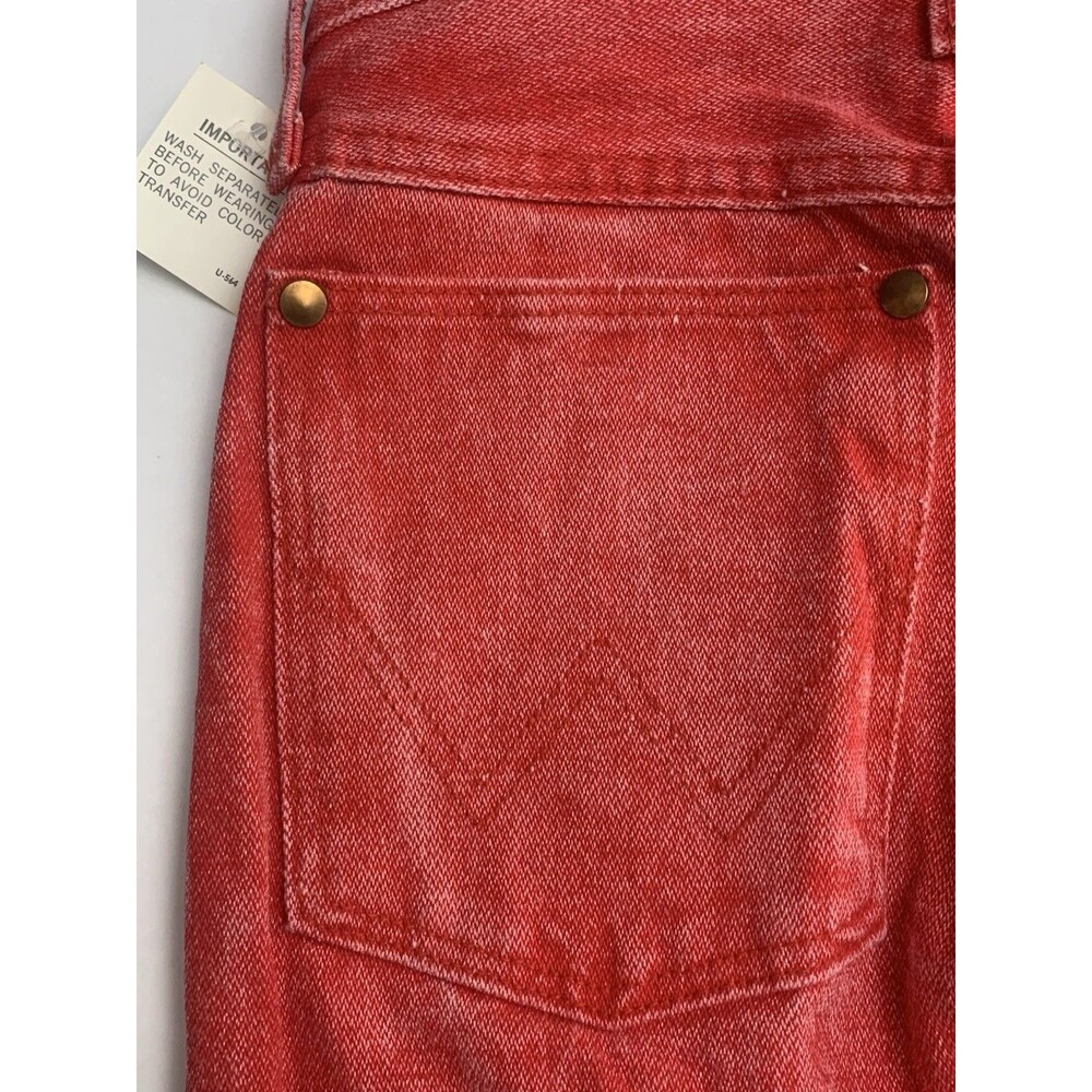 VTG Wrangler Women’s Jeans 1 x 34 Cowboy Cut Western Acid Wash Red-Orange Rodeo - Picture 14 of 16